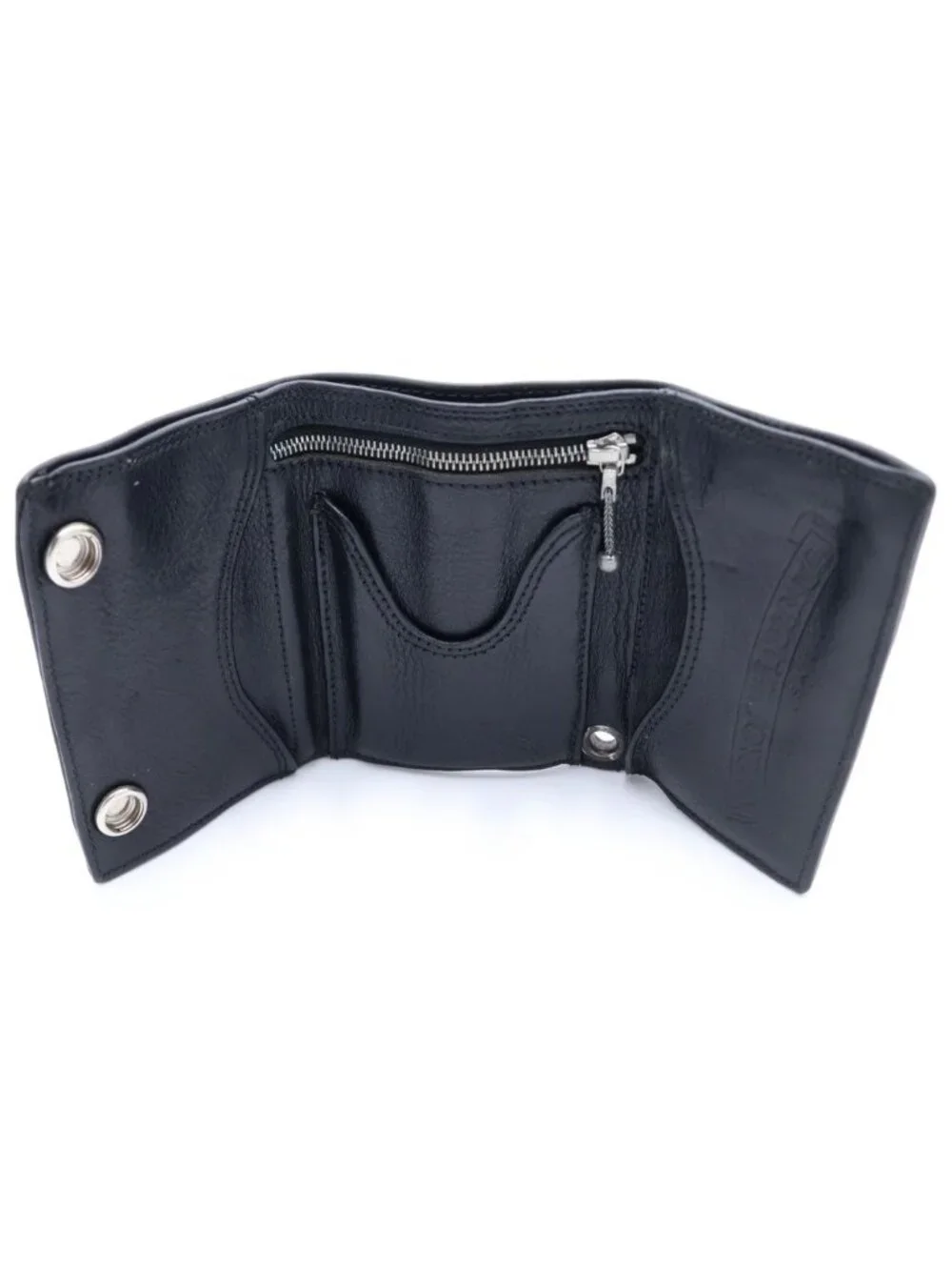 Chrome Hearts BS Flare Button Leather Wallet Black